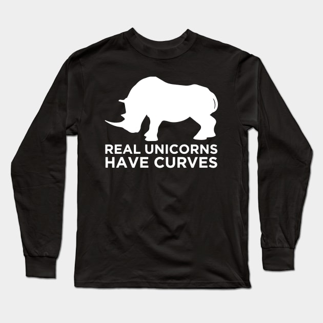 real unicorns have curves Long Sleeve T-Shirt by hanespace